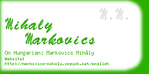 mihaly markovics business card